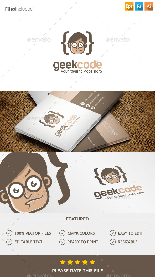GraphicRiver Geek Code Logo 11388058 GraphicRiver Geek Code Logo 11388058
