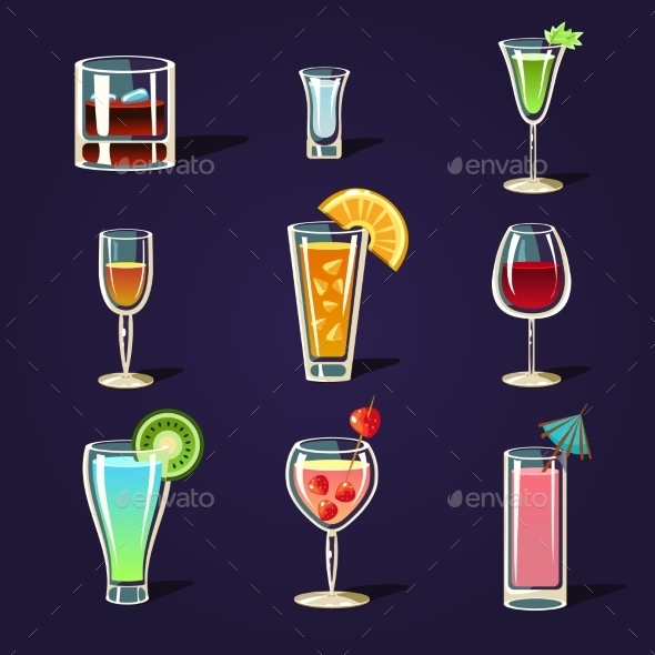 GraphicRiver Alcohol Coctails and Other Drinks 11388276 GraphicRiver Alcohol Coctails and Other Drinks 11388276