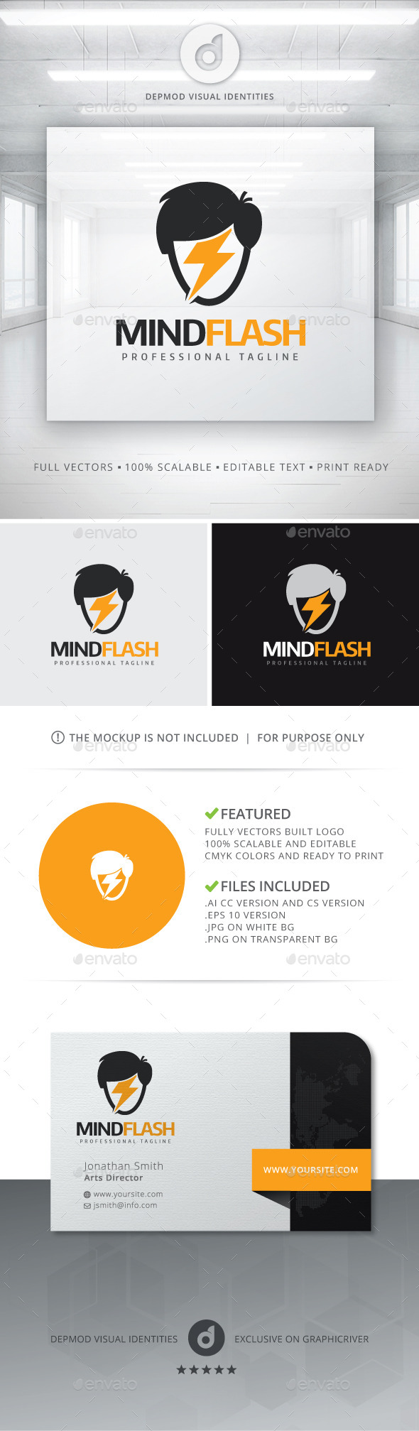 GraphicRiver Mind Flash Logo 11388670 GraphicRiver Mind Flash Logo 11388670