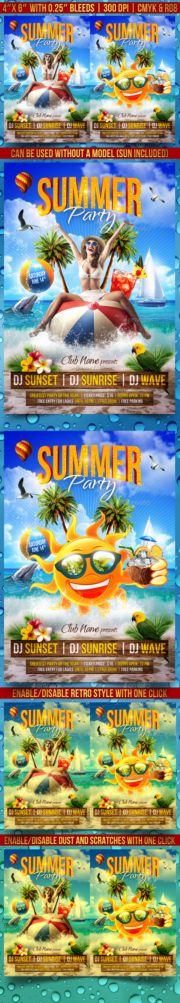 Summer Party Flyer Template (Clubs & Parties)