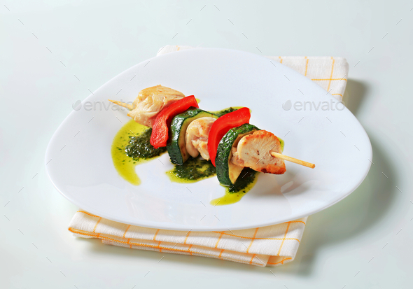 Chicken and vegetable skewer (Misc) Photo Download