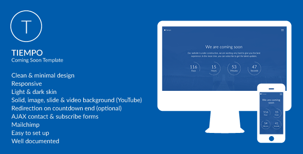 Tiempo - Responsive Under Construction Template