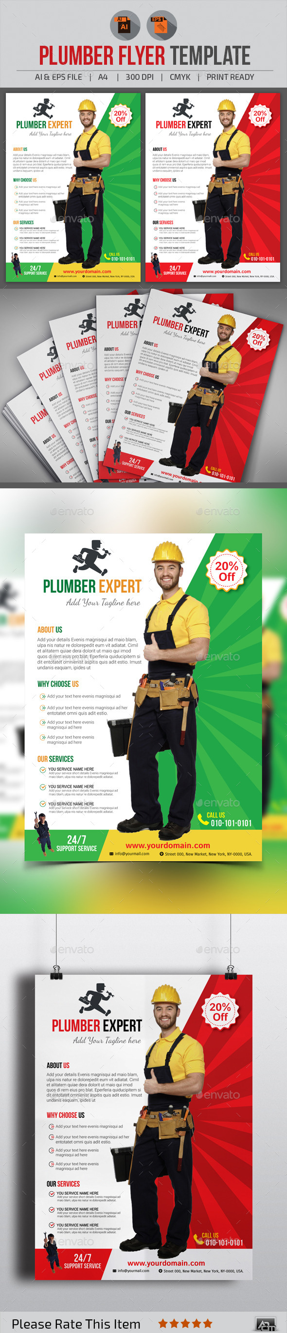 GraphicRiver Plumber Flyer Template 11324228 GraphicRiver Plumber Flyer Template 11324228