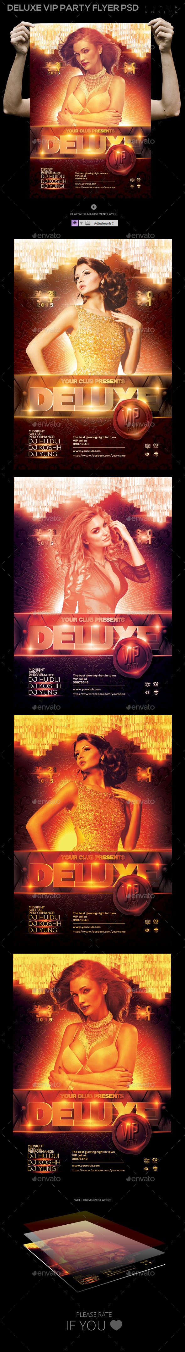 Deluxe VIP Party Flyer/ Poster Template PSD (Clubs & Parties)