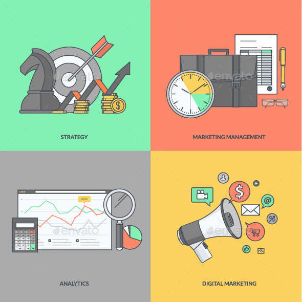 GraphicRiver Set of Color Line Icons for Business and Marketing 11392354 GraphicRiver Set of Color Line Icons for Business and Marketing 11392354