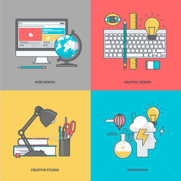 GraphicRiver Set of Color Line Icons for Graphic and Web Design 11392380 GraphicRiver Set of Color Line Icons for Graphic and Web Design 11392380