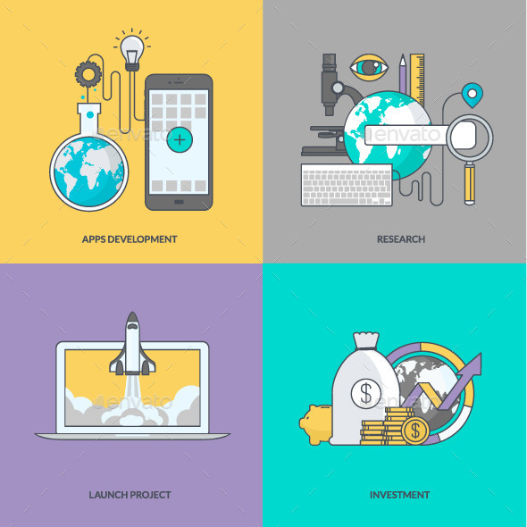 GraphicRiver Set of Color Line Concept Icons 11392464 GraphicRiver Set of Color Line Concept Icons 11392464