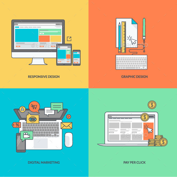 GraphicRiver Set of Color Line Icons for Graphic and Web Design 11393270 GraphicRiver Set of Color Line Icons for Graphic and Web Design 11393270