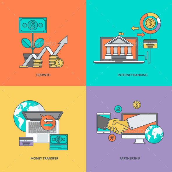 GraphicRiver Set of Color Line Icons for Finance 11393289 GraphicRiver Set of Color Line Icons for Finance 11393289