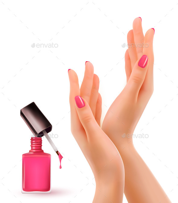 GraphicRiver Hands With Pink Polished Nails Nail Polish Bottle 11393395 GraphicRiver Hands With Pink Polished Nails Nail Polish Bottle 11393395