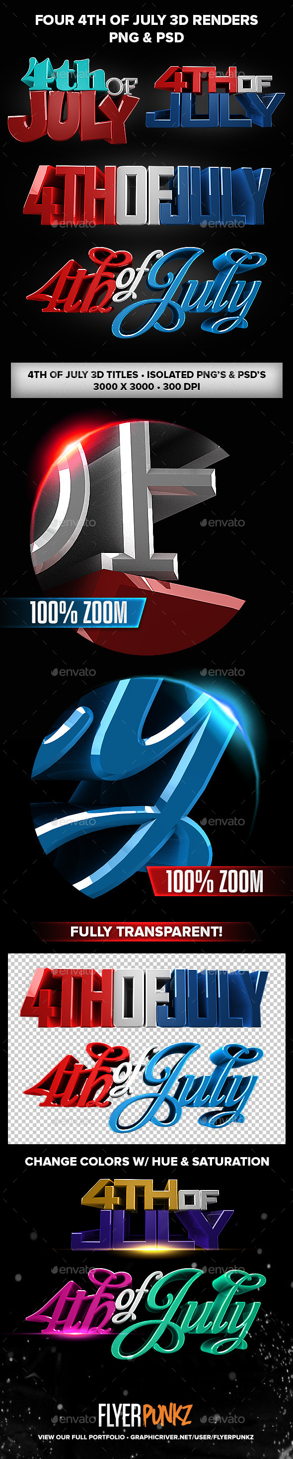 GraphicRiver Four 4th Of July 3D Title Renders 11394551 GraphicRiver Four 4th Of July 3D Title Renders 11394551