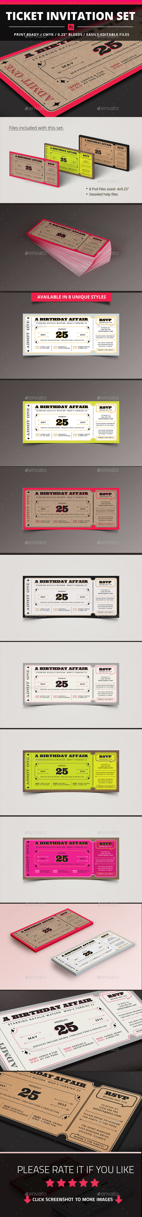 GraphicRiver Ticket Invitation Set 11303106 GraphicRiver Ticket Invitation Set 11303106