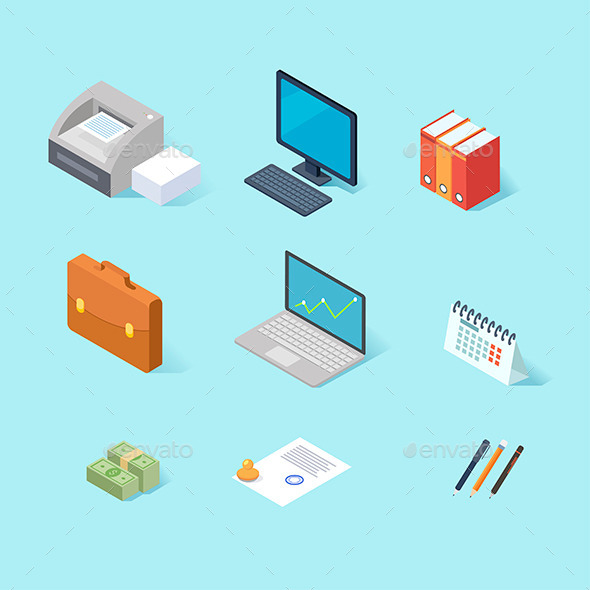 GraphicRiver Office Isometric Icon Set 11312561 GraphicRiver Office Isometric Icon Set 11312561
