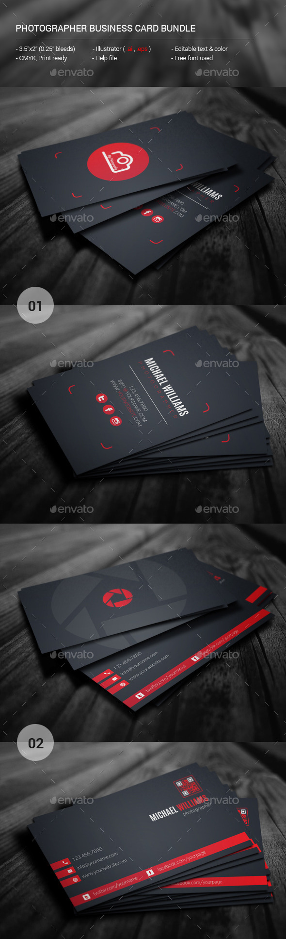 GraphicRiver Photographer Business Card Bundle 11395880 GraphicRiver Photographer Business Card Bundle 11395880