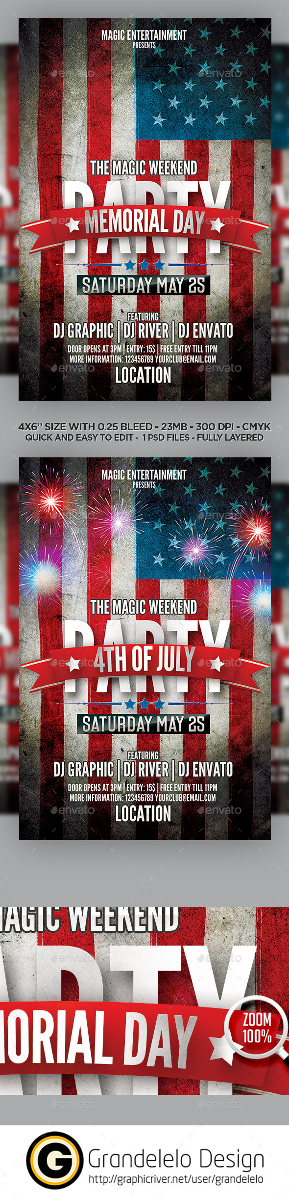 GraphicRiver Memorial Day n 4th July 2015 Flyer Template 11399827 GraphicRiver Memorial Day n 4th July 2015 Flyer Template 11399827