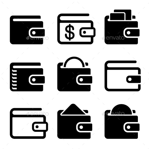 GraphicRiver Wallet Icons Set On White Background Vector 11400078 GraphicRiver Wallet Icons Set On White Background Vector 11400078
