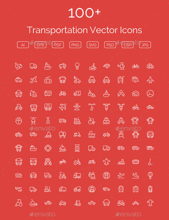 GraphicRiver 100& Transportation Vector Icons 11400567 GraphicRiver 100& Transportation Vector Icons 11400567
