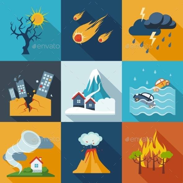 GraphicRiver Natural Disaster Icons 11400922 GraphicRiver Natural Disaster Icons 11400922