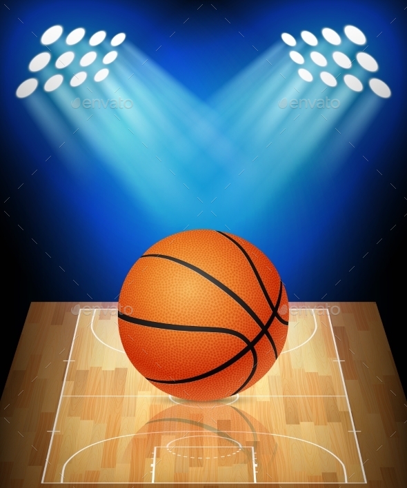 Basketball Court with Spotlights (Backgrounds)