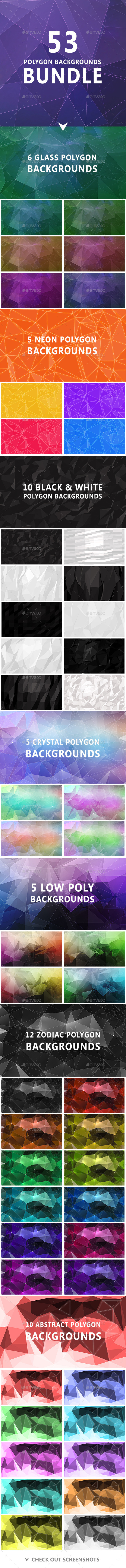 53 Polygon Backgrounds Bundle