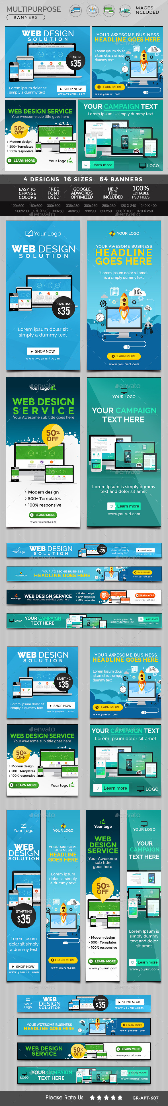 GraphicRiver Multipurpose Banners Bundle 4 Sets 11404374 GraphicRiver Multipurpose Banners Bundle 4 Sets 11404374