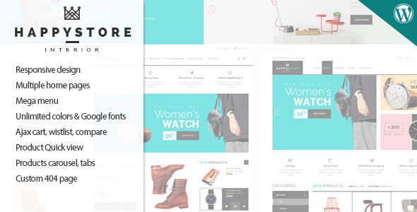 Download HappyStore - Responsive WordPress WooCommerce Theme