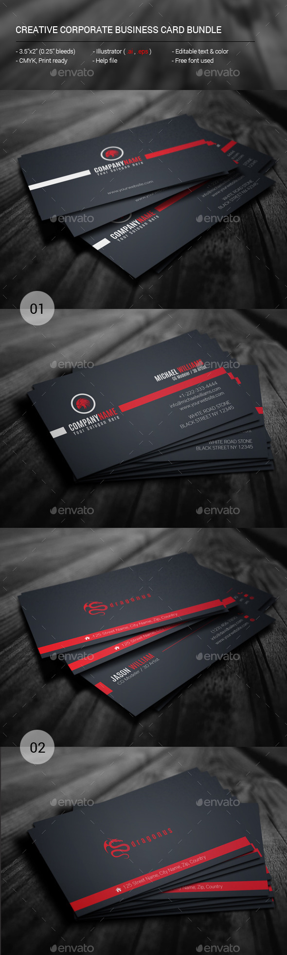 GraphicRiver Creative Corporate Business Card Bundle 11407450 GraphicRiver Creative Corporate Business Card Bundle 11407450