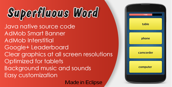 CodeCanyon Superfluous Word Game with AdMob and Leaderboard 11407859 CodeCanyon Superfluous Word Game with AdMob and Leaderboard 11407859