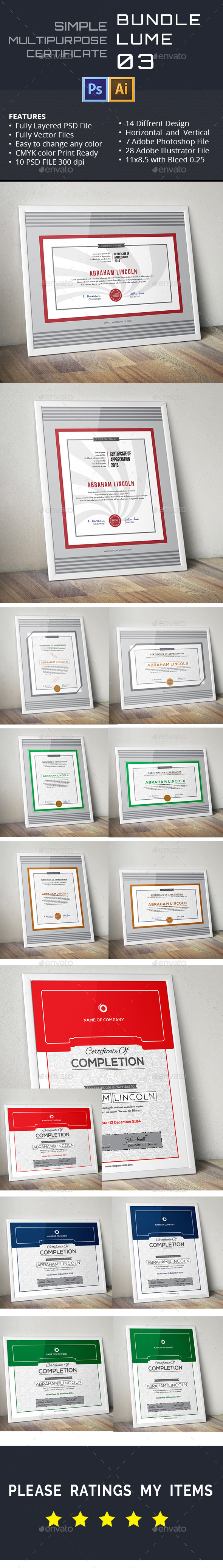 Simple Multipurpose Certificates Vol. 03 (Certificates)