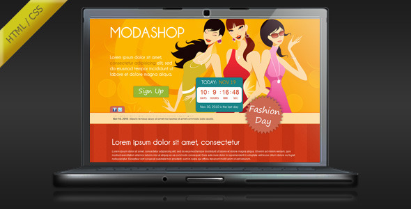 Modashop - Attractive Landing Page Template