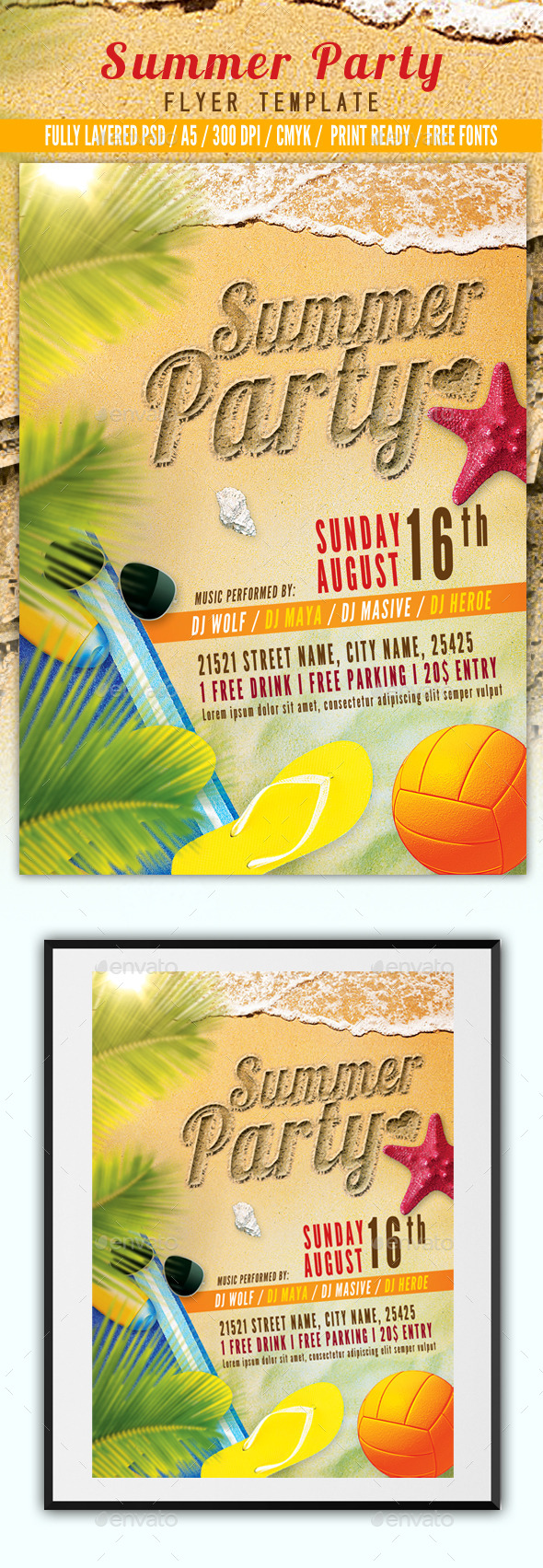 GraphicRiver Summer Party Flyer Template 11410576 GraphicRiver Summer Party Flyer Template 11410576