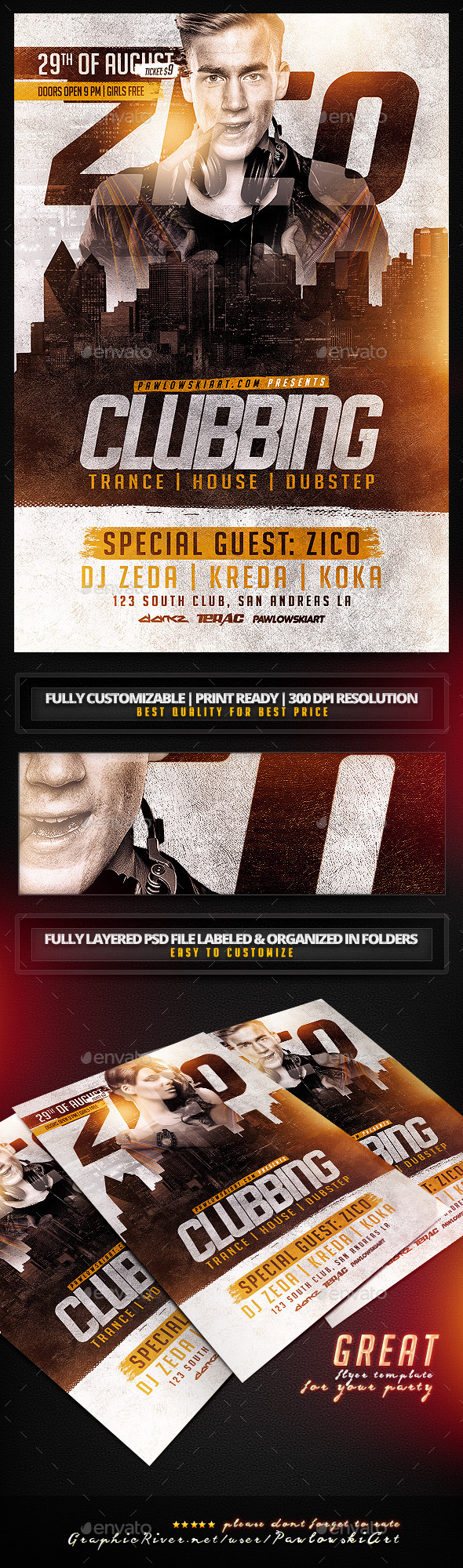 Clubbing Flyer Template (Clubs & Parties)