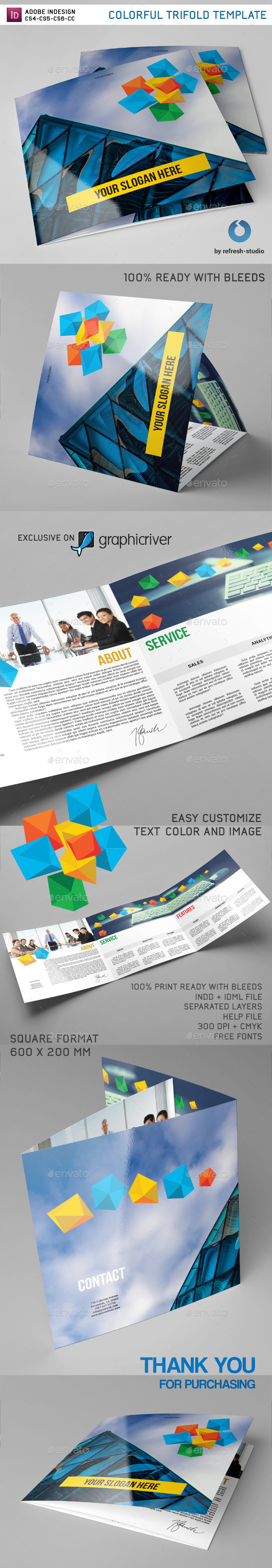 GraphicRiver Multipurpose Square Trifold 11410769 GraphicRiver Multipurpose Square Trifold 11410769
