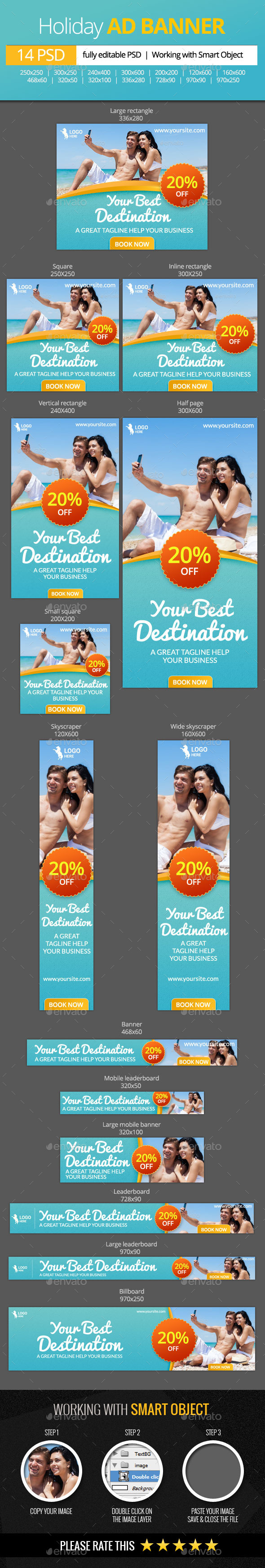 GraphicRiver Holiday Vacations Web Banners 11411356 GraphicRiver Holiday Vacations Web Banners 11411356