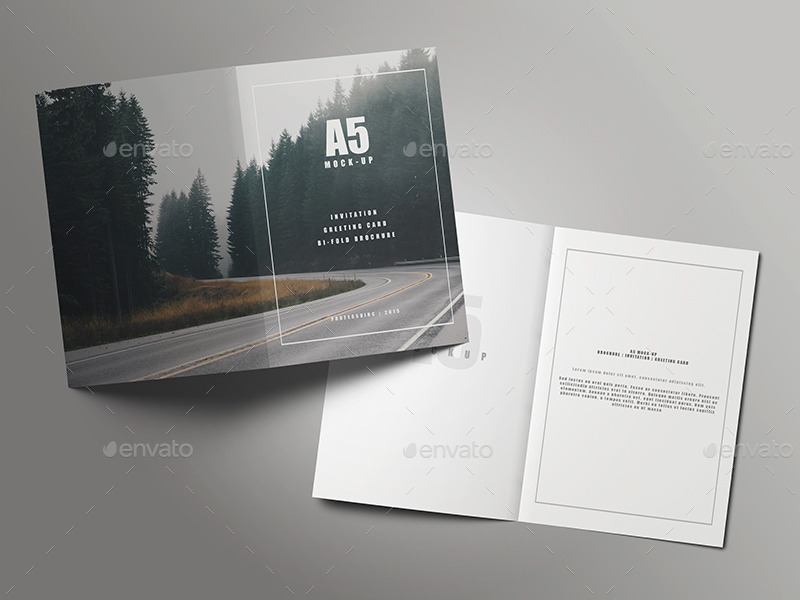 Download A5 Greeting Card / Bi-Fold Brochure Mock-Up by ...