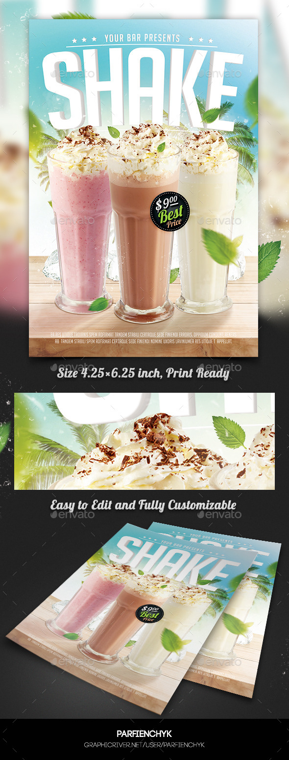 Shake Cocktails Party Flyer Template (Clubs & Parties)