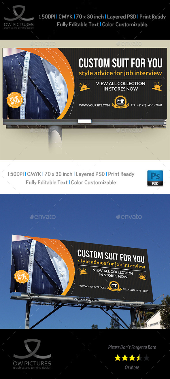 Tailor Fashion Billboard Template (Signage)