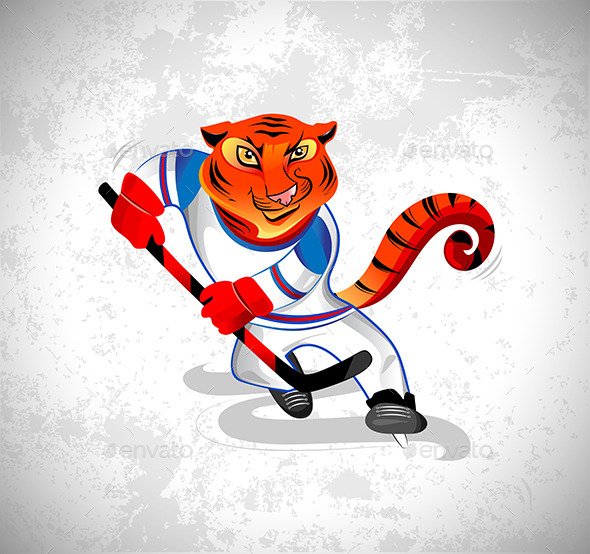 GraphicRiver Tiger Played Hockey 11415825 GraphicRiver Tiger Played Hockey 11415825