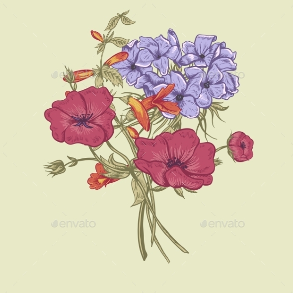 GraphicRiver Gentle Retro Summer Floral Greeting Card Vintage 11417040 GraphicRiver Gentle Retro Summer Floral Greeting Card Vintage 11417040