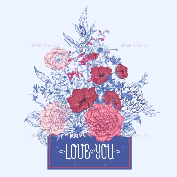 GraphicRiver Gentle Retro Summer Floral Greeting Card Vintage 11417052 GraphicRiver Gentle Retro Summer Floral Greeting Card Vintage 11417052