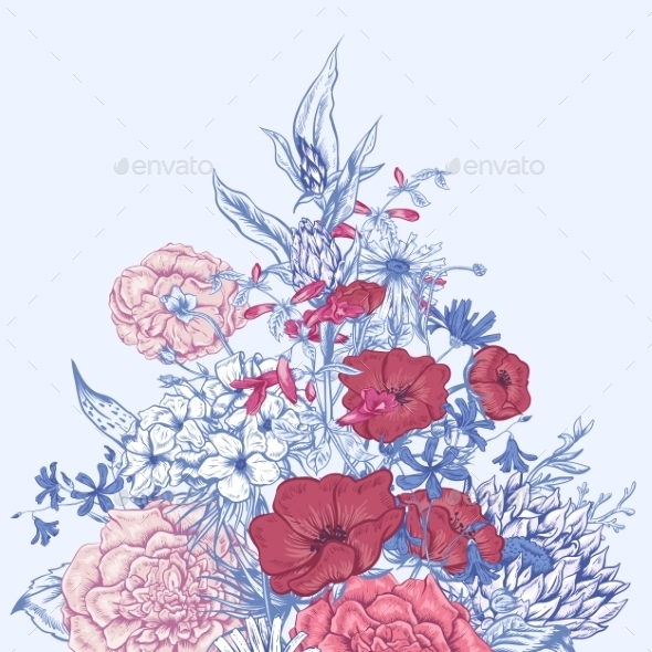 GraphicRiver Gentle Retro Summer Floral Greeting Card Vintage 11417059 GraphicRiver Gentle Retro Summer Floral Greeting Card Vintage 11417059