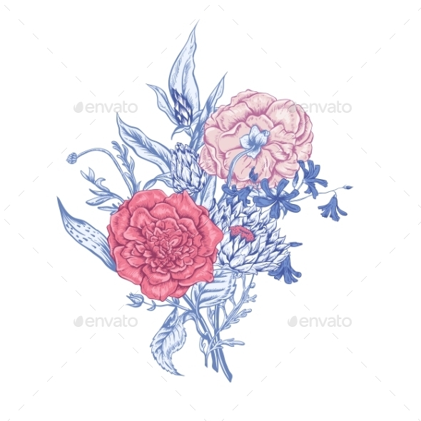 GraphicRiver Gentle Retro Summer Floral Greeting Card Vintage 11417119 GraphicRiver Gentle Retro Summer Floral Greeting Card Vintage 11417119
