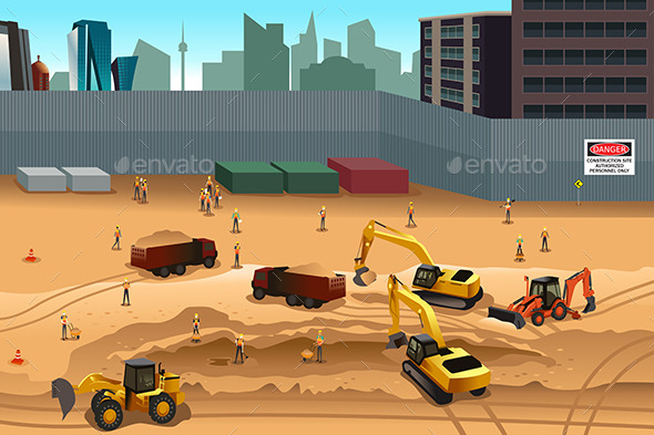 GraphicRiver Scene in a Construction Site 11418857 GraphicRiver Scene in a Construction Site 11418857