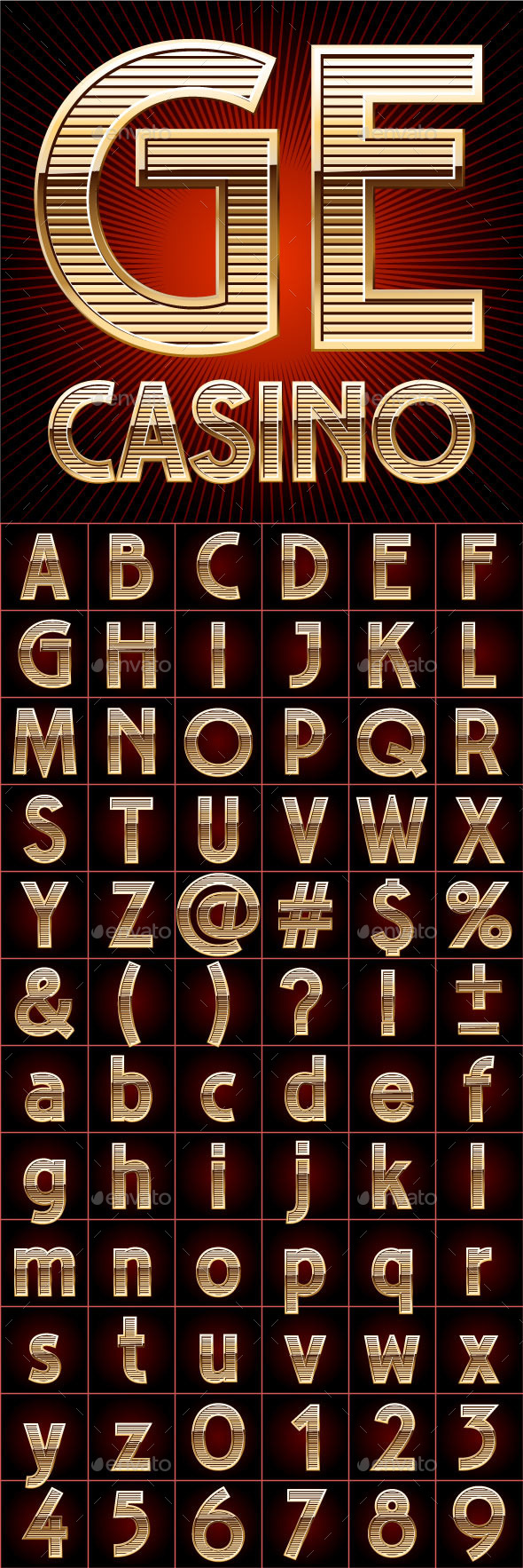 GraphicRiver Alphabet of Golden Striped Letters 11419159 GraphicRiver Alphabet of Golden Striped Letters 11419159