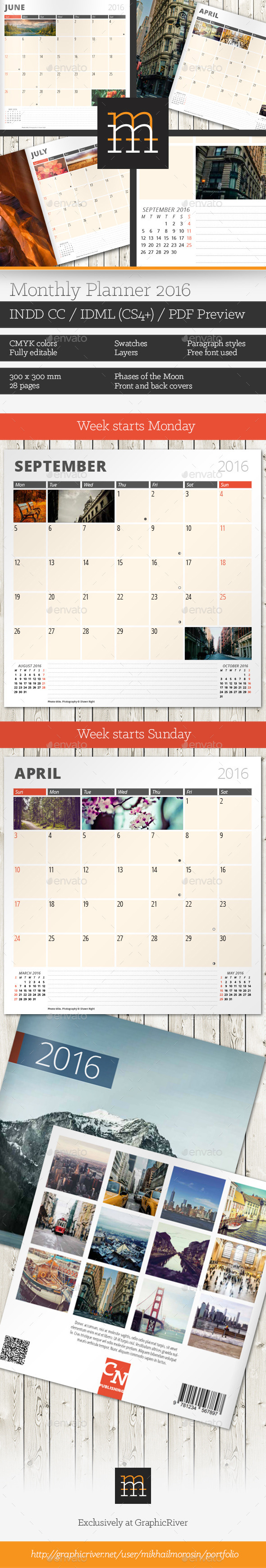 GraphicRiver Monthly Planner 2016 11422172 GraphicRiver Monthly Planner 2016 11422172