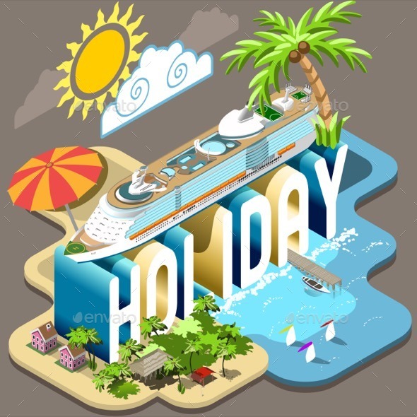 GraphicRiver Cruise Holiday Isometric Postcard Infographic 11422593 GraphicRiver Cruise Holiday Isometric Postcard Infographic 11422593