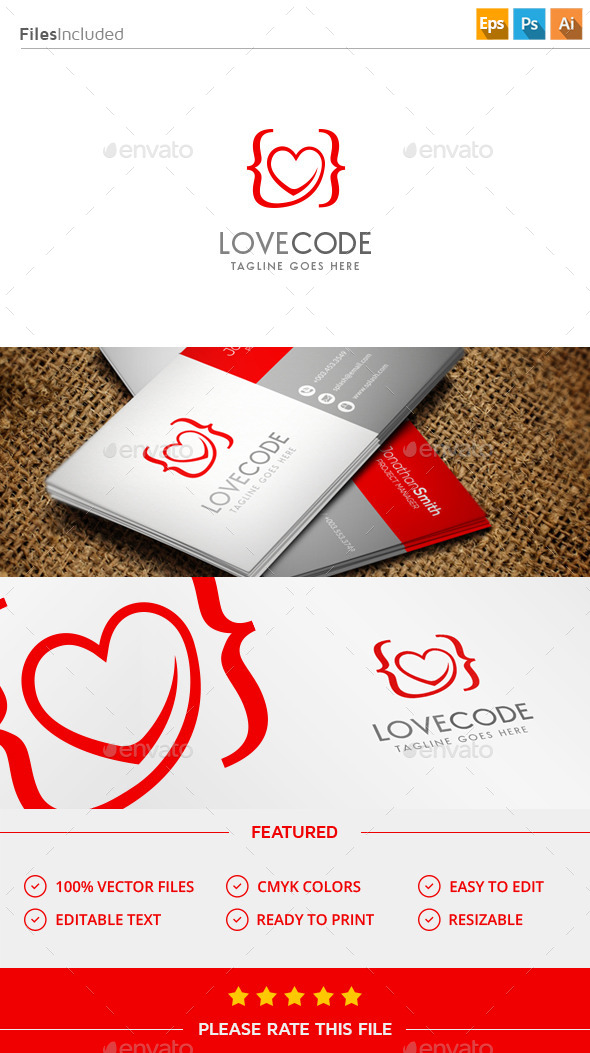 GraphicRiver Love Code Logo 11423284 GraphicRiver Love Code Logo 11423284