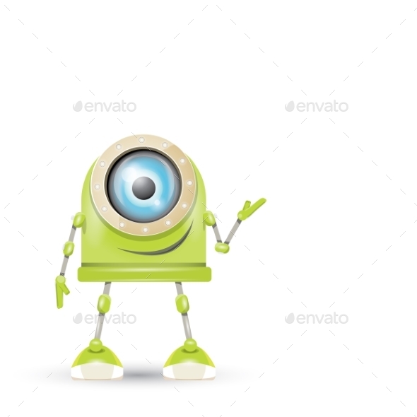 GraphicRiver Vector Green Cartoon Robot Isolated On White 11423410 GraphicRiver Vector Green Cartoon Robot Isolated On White 11423410