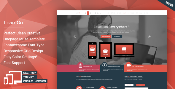 LearnGo - OnePage Education Muse Template