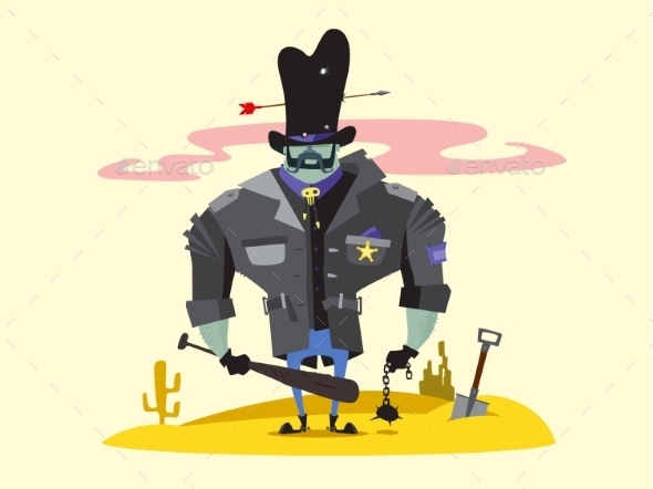 GraphicRiver Wild West Sheriff Cartoon Character 11423764 GraphicRiver Wild West Sheriff Cartoon Character 11423764